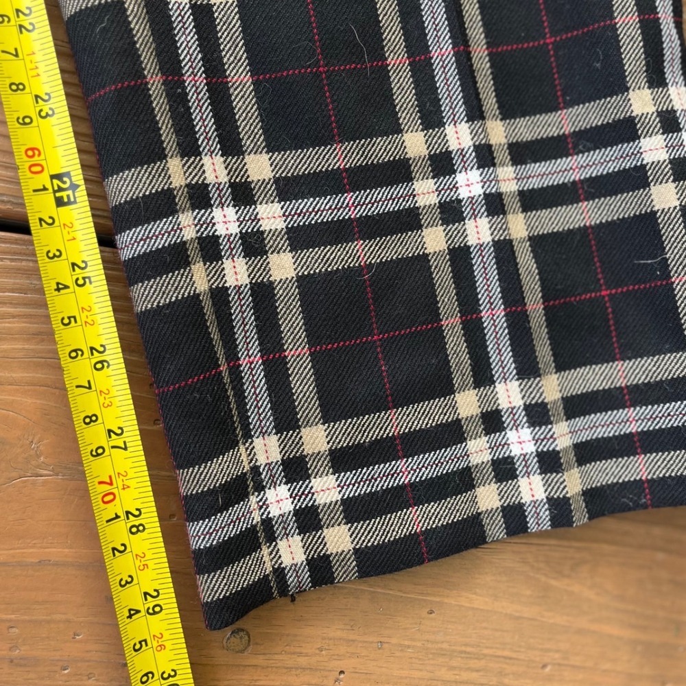Talbots Black Plaid Straight Leg Trousers Side Zip Tartan Dress Pants Womens - Picture 5 of 6
